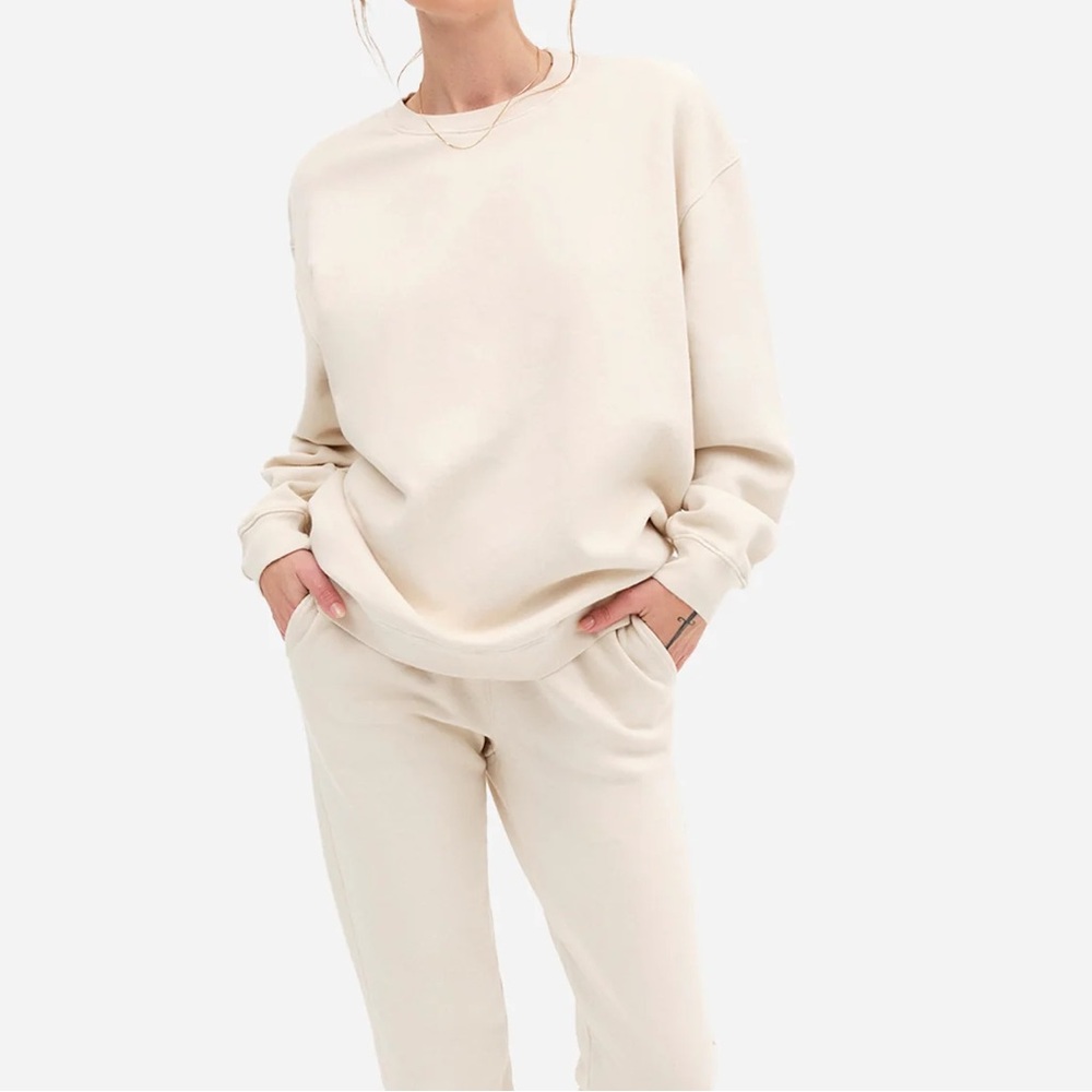 MATE the Label Organic Fleece Oversized Sweatshirt Bone